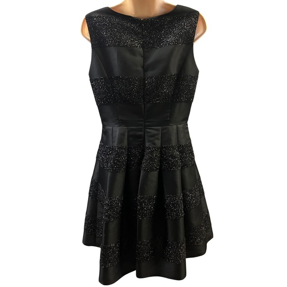 Tommy‎ Hilfiger Dress Black Glitter Stripe Fit Flare Women Size 6 Formal Party - Picture 5 of 11